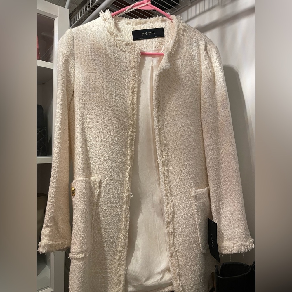 Zara cream blazer with gold buttons size Medium